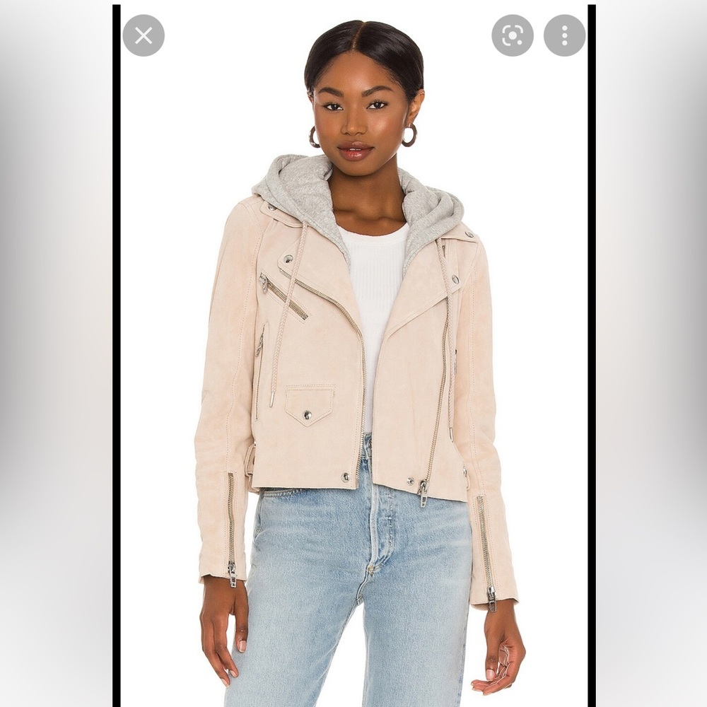Blanknyc suede cropped moto jacket